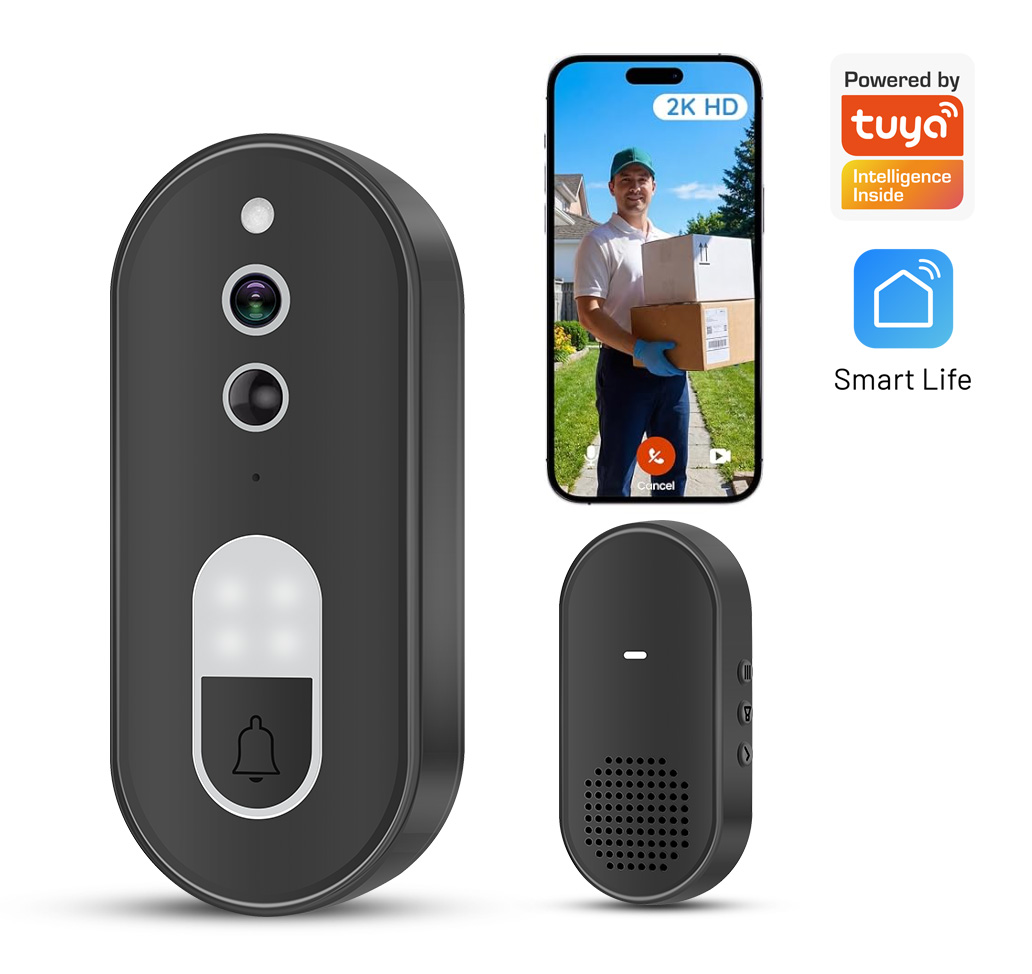 Home Security Doorbell Camera - Tuya 1080P HD 무선 WiFi 비디오