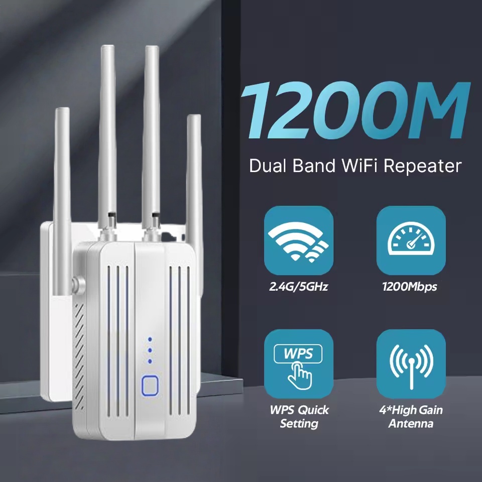 Home Security And Internet - WiFi 리피터 1200Mbps 듀얼 밴드 신호