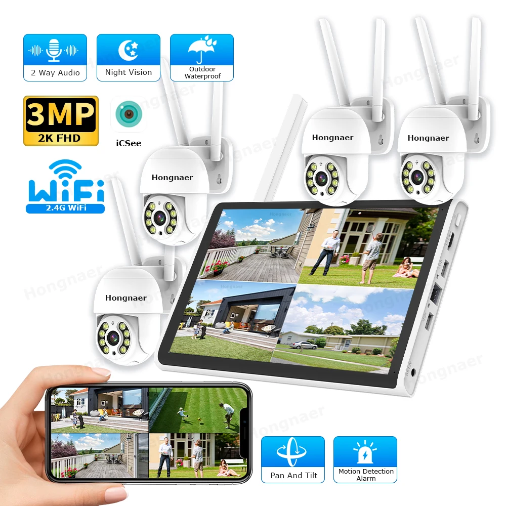 Home Security With Cameras - 2026 홍나르 3MP 4채널 WiFi 홈