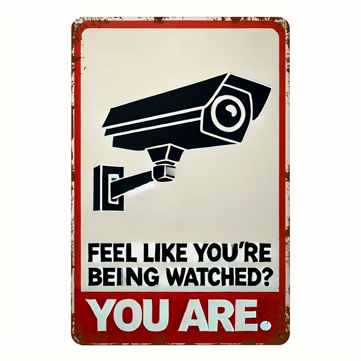 Home Security With Camera - 재미있는 보안 카메라 경고 표지 -