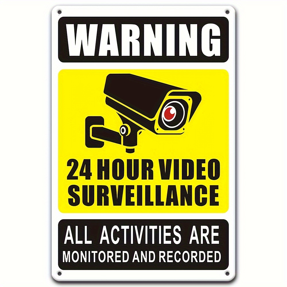 Home Security Upgrades - 24시간 영상 감시 경고 표지판 -