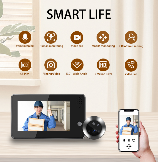 Home Security Doorbell Camera - 4.3인치 투야 스마트라이프 WiFi 도어벨 비주얼