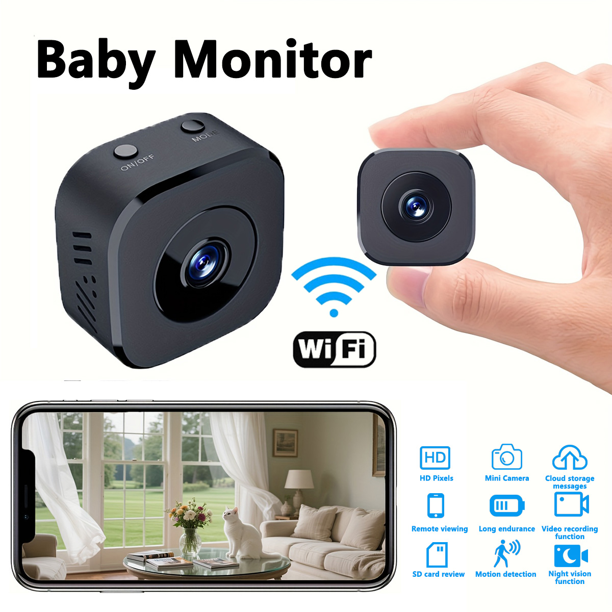 Home Security With Cameras - 1080P HD 미니 WiFi 카메라 실내