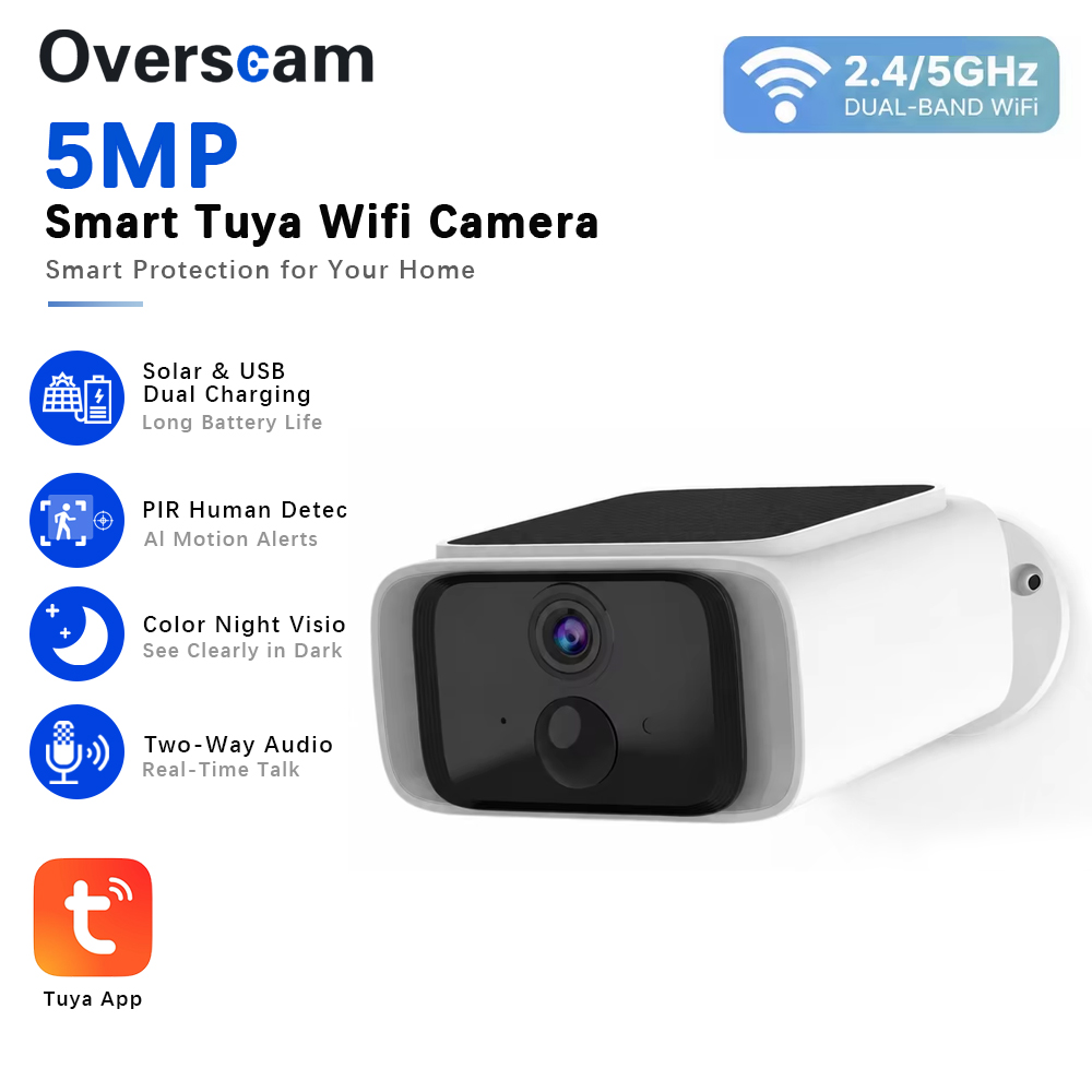 Home Security Camera Installation - Tuya 5MP 태양광 보안 카메라 가정용