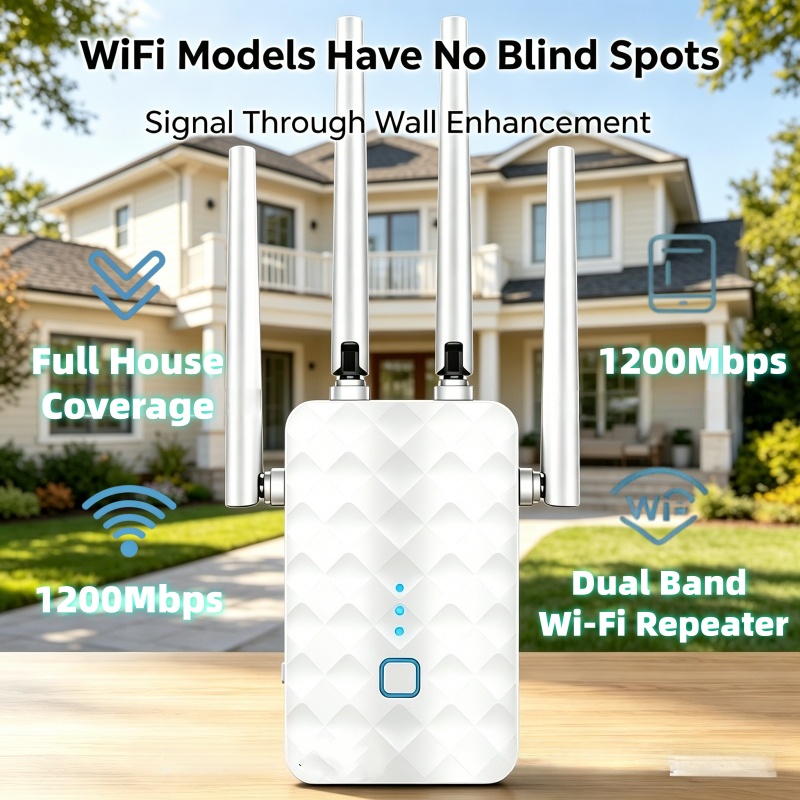 Home Security And Internet - 1200Mbps WiFi 리피터 무선 2.4G/5GHz 듀얼