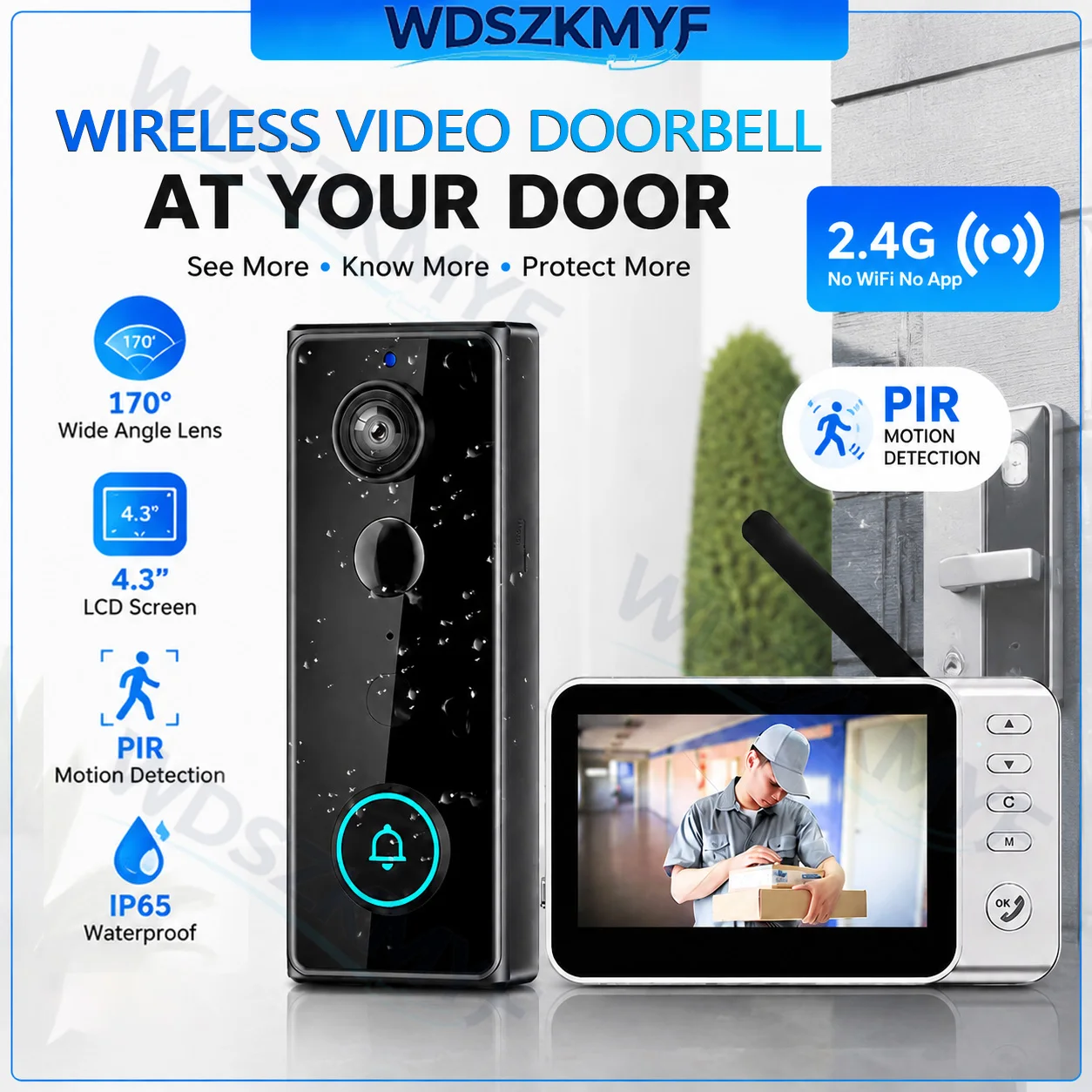 Home Security Doorbell Camera - 새로운 방수 무선 초인종 카메라 4.3인치