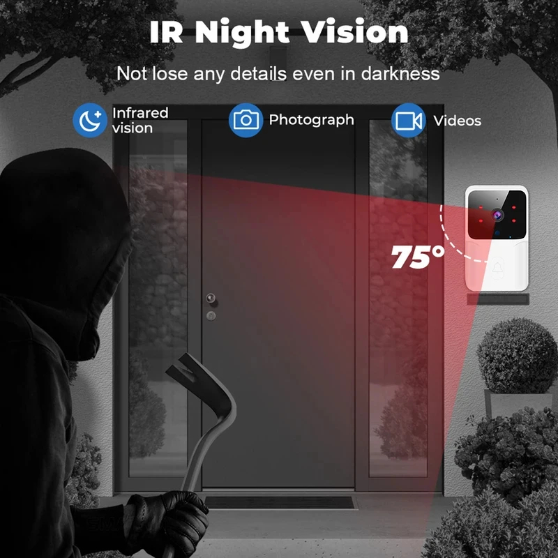 스마트 홈 WiFi 비디오 초인종 무선 전화 양방향 인 - Home Security Doorbell Camera 리뷰 및 가격