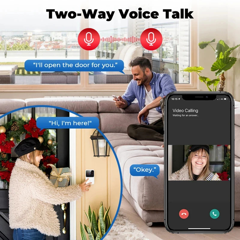스마트 홈 WiFi 비디오 초인종 무선 전화 양방향 인 - Home Security Doorbell Camera 리뷰 및 가격