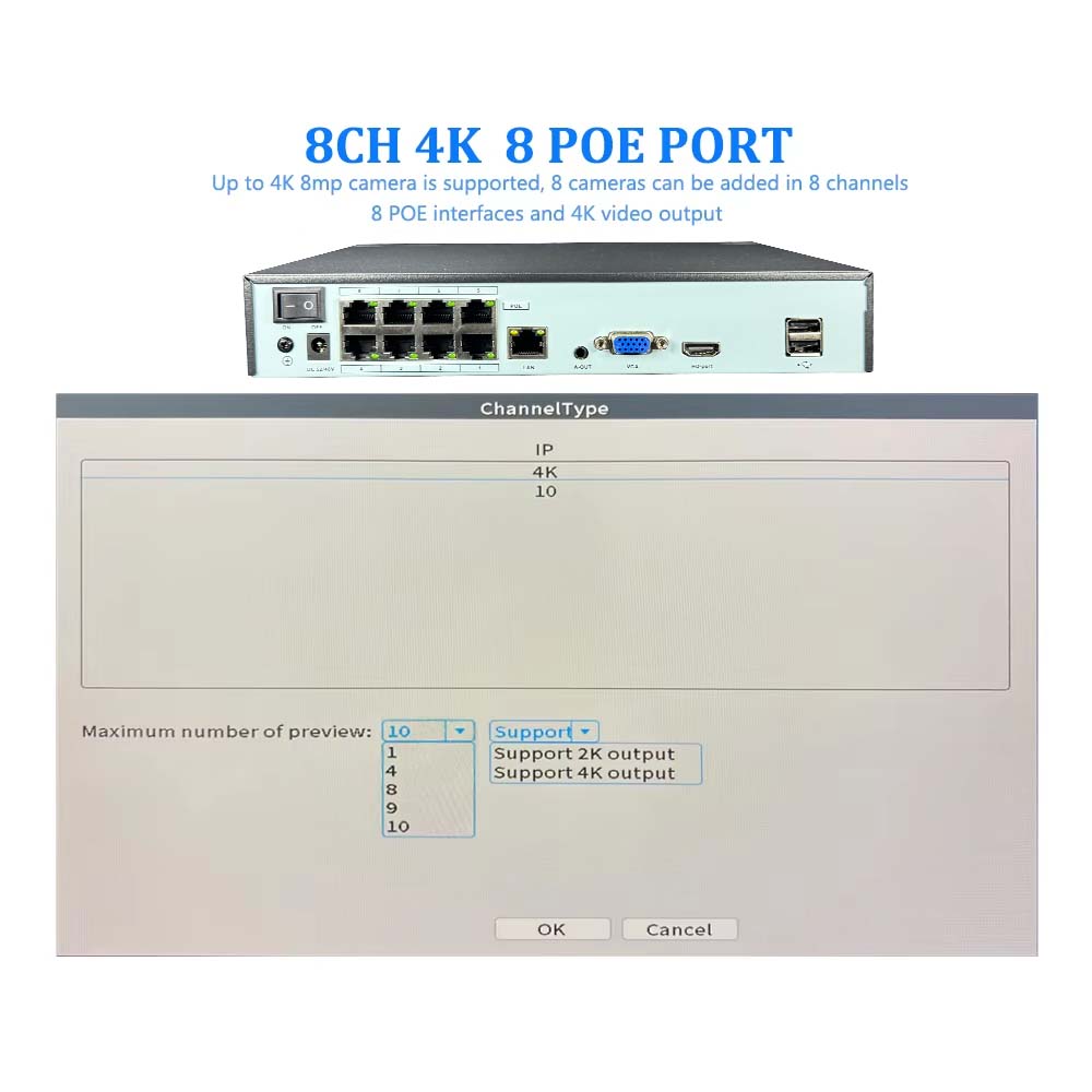 4K 10CH NVR 4/8포트 POE 8MP 5MP  - Home Security With Camera 리뷰 및 가격
