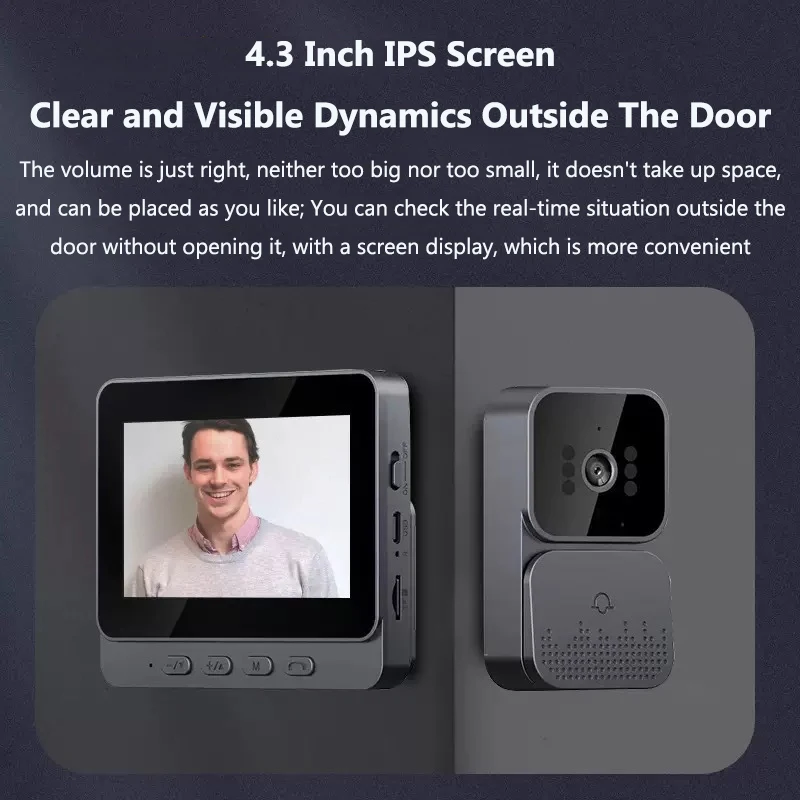 무선 비디오 인터콤 초인종 HD 나이트 비전 4.3 인 - Home Security Doorbell Camera 리뷰 및 가격